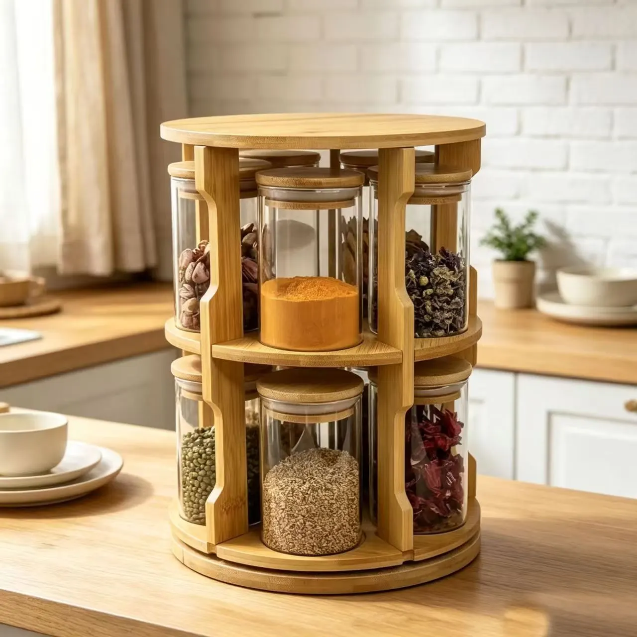 Wooden Spice Bottle Organizer 14